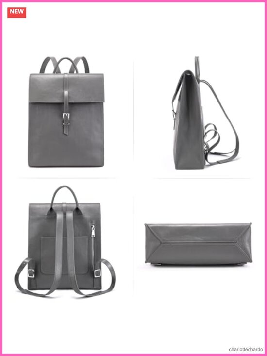 Genuine Full-Grain Leather Backpack Purse for Women with Laptop Compartment main image 2